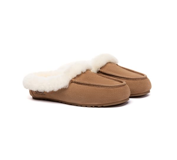 AUSTRALIAN SHEPHERD® UGG Slippers Sheepskin Wool Trim Mule Noelle