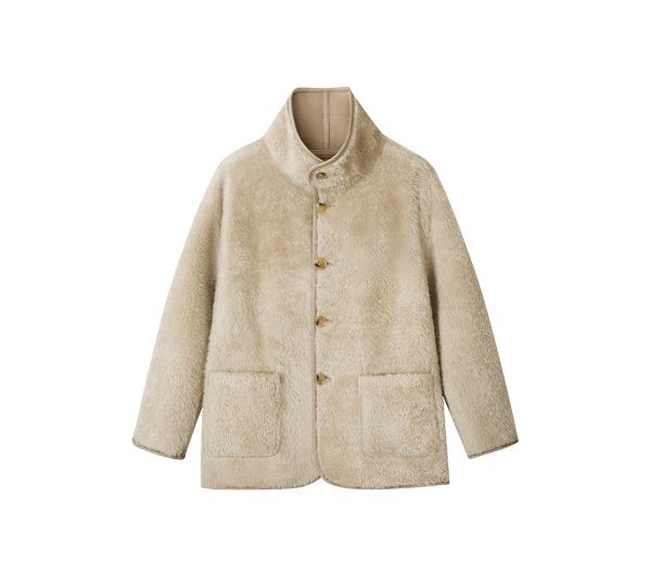 EVERAU® Double-Face Sheepskin Wool Reversible Jacket Vanea