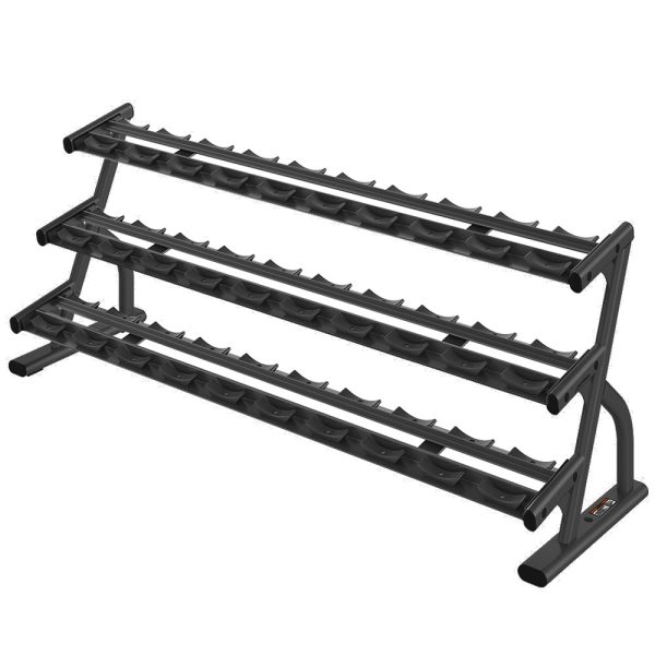 Life Fitness 3-Tier Long Saddle Dumbbell Rack (5-75)