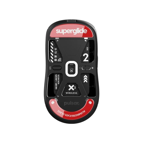 Pulsar Superglide Glass Mouse Skates for Pulsar X2 Wireless - Red
