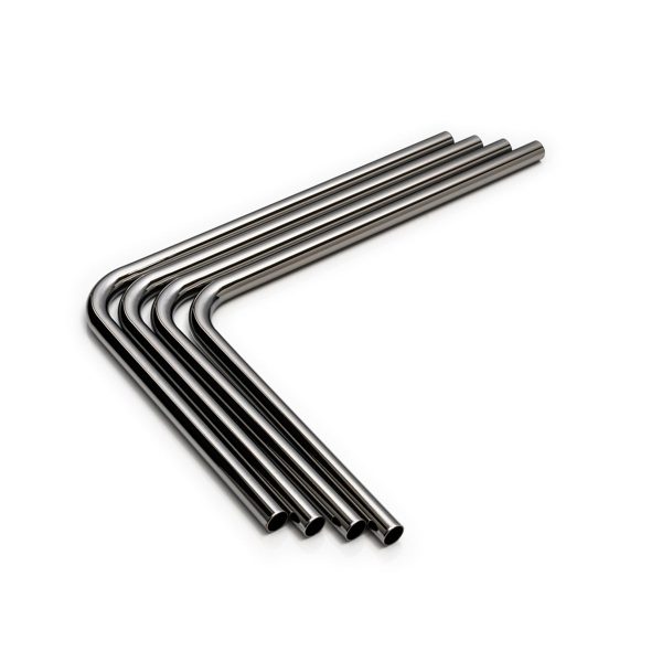 Bitspower Pre-bent 90-Degree Brass Hard Tubing 14mm OD Black Sparkle - Length 220x300mm