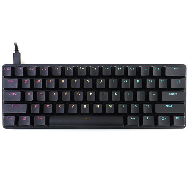 Glorious GMMK Compact Custom Mechanical Keyboard Gateron Pro Silver Switches - Black