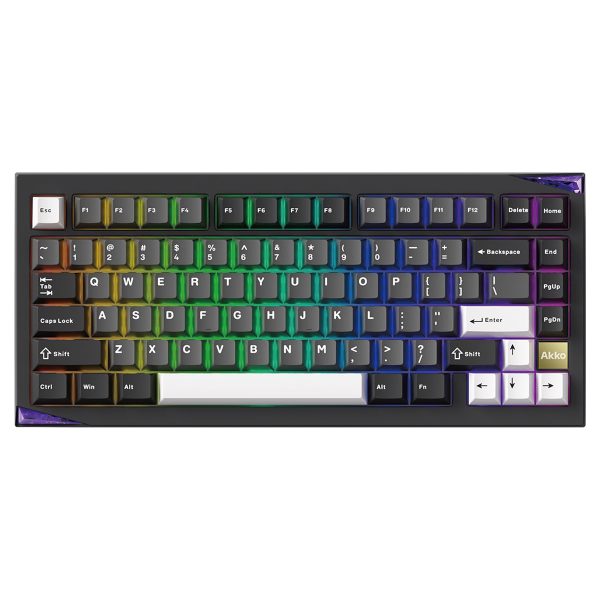 Akko Gem 01 VIA Black and Silver 75% Wireless Mechanical Keyboard -  Stellar Rose Switch