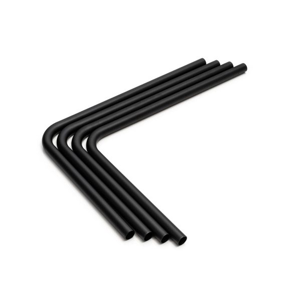 Bitspower Pre-bent 90-Degree Brass Hard Tubing 14mm OD Carbon Black - Length 220x300mm