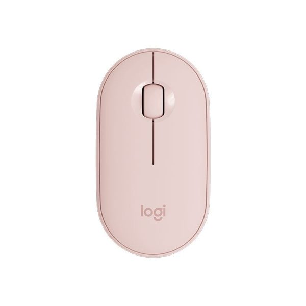 Logitech M350 Pebble USB Wireless/Bluetooth Mouse - Blush Rose